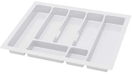Alusfera Besteckkasten für Schubladen 60 cm – Schubladen Organizer mit Fächeraufteilung – Hochwertiger Schubladen Organizer Küche für Mehr Ordnung – Anpassbar und leicht zu reinigen - 630x430mm Silber