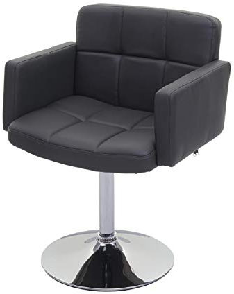 Mendler Esszimmerstuhl Orlando, Küchenstuhl Drehstuhl Stuhl, Kunstleder Chrom - grau