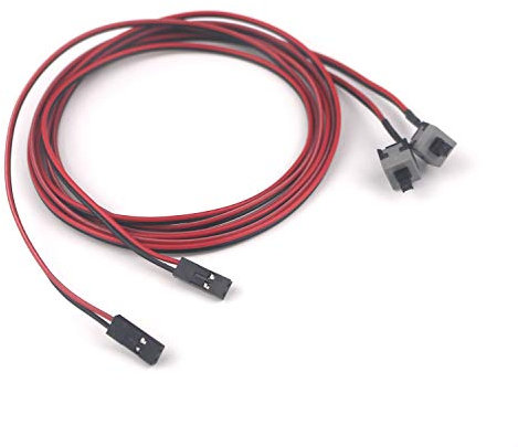 Ytian 2Pcs ATX PC Computer Motherboard Switch On/Off/Reset Power Cable 100CM