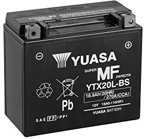 Yuasa YTX20L-BS Motorcycle Battery 12 V 18 Ah Maintenance-free 175 x 87 x 155 mm Compatible with Bourget's Bike Works Joker, Black Jack Ace, Kruzer