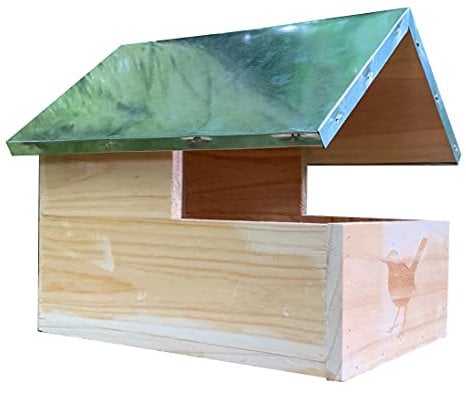 Selections Blackbird Wooden Nesting Box Bird House with Metal Roof