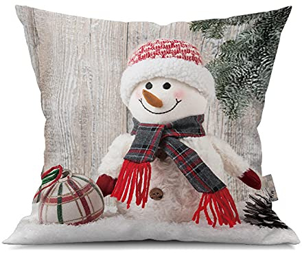 HHRHLKNH Outdoor Kissen Wasserfest Weihnachten Schneemann Pfirsichpersonal Kissen Set Home Supplies Dekorative Taille-Stil Zwölf._45 * 45 cm.