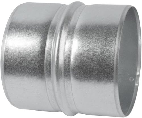 Vent Systems Rohrverbinder aus verzinktem Stahl, 100 mm, runde Lüftungskanalverlängerung – Metall-Schlauchkupplung – verzinkter Rohrverbinder