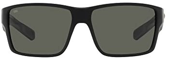 Costa Del Mar SUNGLASSES Costa Del Mar Reefton Pro-Sonnenbrille für Herren, Schwarz/Polarisiertes Blau, verspiegelt, 580 g, 63 mm