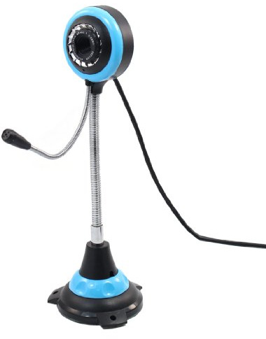 Ruilogod Tennis Ball Design Caméra Web Caméra Noir Bleu Blue W 3.5mm Microphone