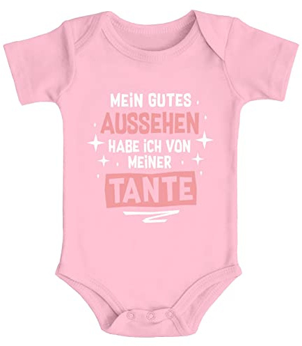 MoonWorks® Baby Body Mein gutes Aussehen hab ich von meiner Tante/Meinem Onkel lustige Sprüche Bio-Baumwolle Jungen & Mädchen