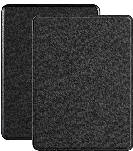 Lunso - Convient pour Kobo Glo/Glo HD/Touch 2.0 (6 pouces) - Housse de protection en cuir saphir végétalien - Noir