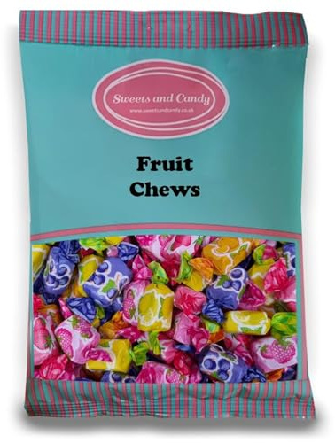 Sweets and Candy® Fruit Chews 1Kg - Traditional Wrapped Fruit Chews - An Assortment Of Five Fruity Flavours - Bulk 1 Kilo Bag - Pick and Mix Share Size Bags - Retro Pick and Mix Sweets
