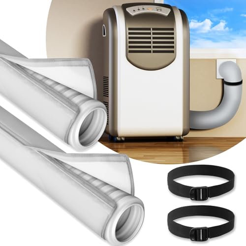 Outus 2 Pcs Air Conditioner Hose Cover Wrap - Ac Hose Duct Vent Insulation Sleeve Insulated Cover for Portable Ac for 5 & 5. 9 Diameter 60 Long Exhaust Hoses Tube(Gray)