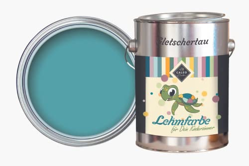 Caleo Color Lehmfarbe GLETSCHERTAU Türkis, 2,25 Liter - ökologische Wandfarbe für Wohnzimmer und Co. - hoch deckend, tropffrei, geruchsneutral