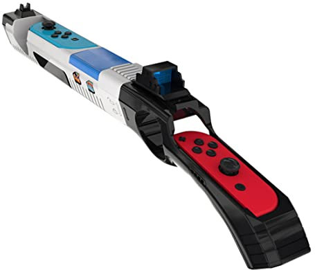 CUZKC Game Gun für Splatoon2/Splatoon 3 Kompatibel mit N-Switch/OLED Joycons, Ersatz für Joy-Con Gun Controller Spielzubehör für Switch Shooter(Schwarz und weiß)