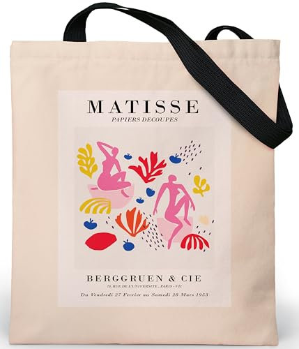 Loxato Tote Bag Aesthetic - Borsa Tela con Cerniera e Tasca Interna Grande 37x42cm - Tote Bag Università - Borsa Tela Donna