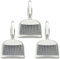 Frcctre 3 Pack Mini Dustpan and Brush Set, Whisk Broom and Dust Pans with Rubber Edge for Home, Desktop, Sofa, Kitchen, Keyboard