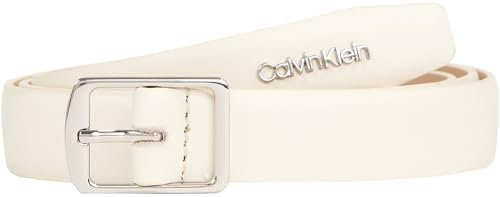 Calvin Klein SLIM SQUARE BUCKLE BELT 2.0 Gürtel Damen, Grau (Dk Ecru), 100