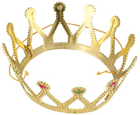 Beavorty Prinzessin Tiara Krone Anziehen Geburtstagskrone Königin-krone Partei Krone Geburtstag Tiara Gold Kunststoff Tiara Kunststoff-könig Krone Kunststoff Goldkrone Kleidung Kind Mädchen