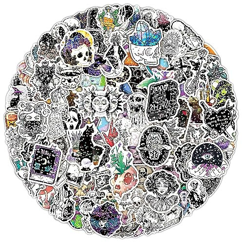 Rumyve Gothic Stickers - Set of 100 Waterproof Punk Gothic Stickers for Laptops, Luggage, Notebooks