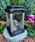 Grablampe mit NEU NEU! Handmade - Herz mit Beschriftung Für Immer in unseren Herzen, Grabkerze Grabdekoration Grabschmuck Gartenlampe incl. Grabkerze...
