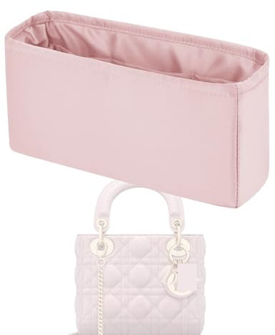 XYJG Seide Handtasche Einsatz Organisator für Lady Dior Taschen, Luxuriöser Tasche Tote Einsatz, Behalten Sie die Form der Tasche bei, Leicht und Robust (Lady Dior Mini, Rosa)