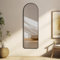 Warmiehomy Arched Full Length Wall Mounted Mirror, 40x120cm Black Full Body Long Mirror with Metal Framed for Living Room or Dressing Bedroom