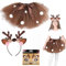 Deguisement Renne pour Enfant Fille,Costume Renne Enfants,Tutu+Serre-tête Renne+Stickers art Visage Renne,Halloween Carnaval Costume Accessoires Anniversaire Cosplay,Fête de Noël (Marron)