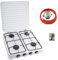 SMH LINE® Réchaud à gaz de camping 4 feux avec tuyau et régulateur 50 mbar Gaz propane 10 kW Plaque de cuisson Camping Bouteille de gaz Cuisinière d'extérieur Réchaud de table XL