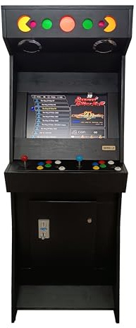 Machine d'arcade rétro en Bois - Fait Main – Borne 2 Joueurs avec +4000 Jeux Classiques, écran LCD 22, Plug & Play – San-J (Noir)