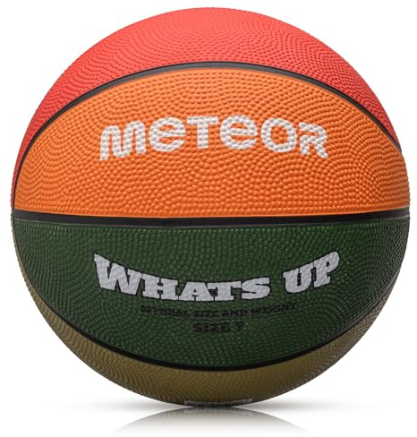 meteor Whats UP Kinder Basketball Größe #1#3#4#5#6#7 ideal auf die Jugend Kinderhände von 4-8 Jährigen abgestimmt idealer Basketball für Ausbildung weicher Mini Basketball