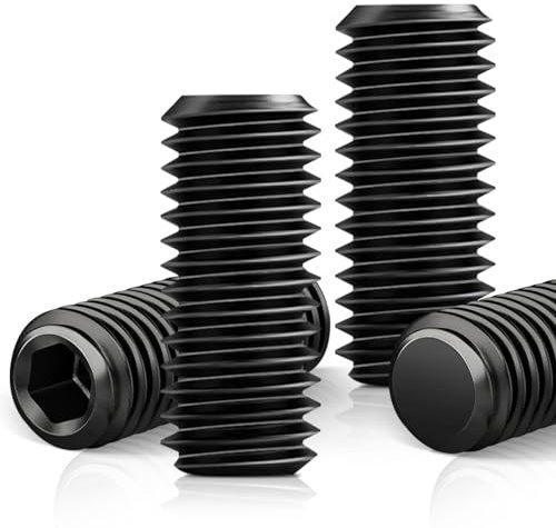Caianwin 5 tornillos prisioneros M4 x 10 DIN913, tornillos prisioneros de acero al carbono para pomo de puerta, soporte
