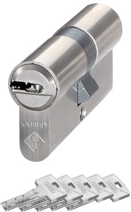 ABUS Türzylinder Bravus.2000 - Sicherheitszylinder mit Wendeschlüssel und technischem Kopierschutz plus Sicherungskarte - 5 Schlüssel inklusive - Made in Germany - Doppelzylinder 45/50