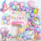 Einhorn Geburtstagsdeko Mädchen, 7 Jahre Einhorn Deko Kindergeburtstag, Einhorn Luftballons Geburtstag Happy Birthday Banner, Schmetterling Folienballon Kindergeburtstag 7. Geburtstag Mädchen Deko