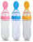 Biberon en silicone avec cuillère, Biberon Cuillere Distribution Aliment, Baby Feeder Bottle, Bébé En Bas Âge Avec Cuillère Alimentation Fraîche Céréales Squeeze Feeder Pour Enfants.