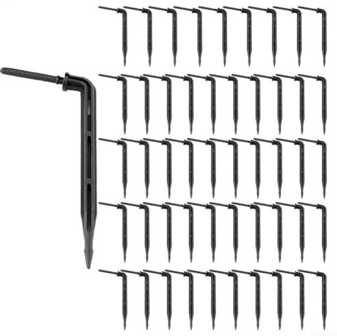 HOgardenME 50 Stück Bewässerung Tropfer, 3/5 mm Bewässerungssystem Sprinkler Tropfer Schlauchpfeil Tropfbewässerung Einstellbarer Bewässerungstropfer Drip für Schlauch, Gewächshaus, Topfpflanzen
