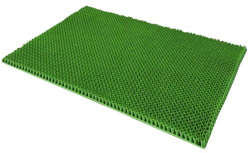 Home Tresor - Zerbino in Gomma Resistente alle Intemperie Tappeto Ingresso Antiscivolo Asciugapassi Antibatterico Antipolvere con Setole - Verde 45x75 cm (Set 2 Pezzi)