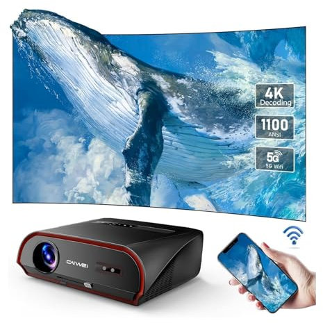 4K Smart Projector with HDR WiFi6 Bluetooth,1580 High Brightness Android TV Daytime Home Theater Projector NFC Cast 6D Keystone LAN HDMI USB, Massive Apps for Outdoor Movie, Golf Simulator, Business