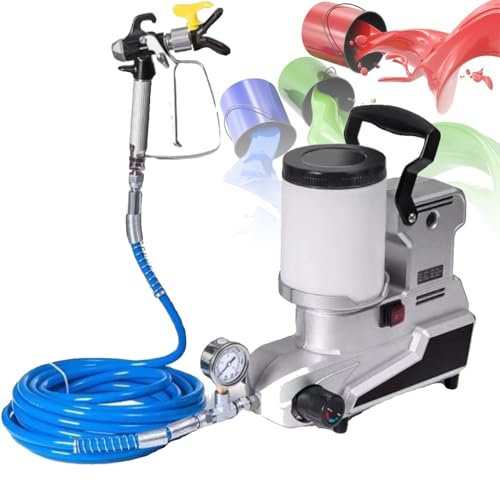 guoyjmm Airless Pulverizador de Pintura, 1600W Máquina de Pulverización de Pintura de Alta Presión, 2.5L/Min, para Pinturas Plásticas/látex, Barnices y Esmaltes
