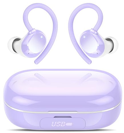 Lekaby Bluetooth Kopfhörer Sport, 2025 Neue Kopfhörer Kabellos Bluetooth 5.3 mit ENC Mikrofon, 128 Stunden HiFi Stereo In Ear, IPX7 wasserdichte Ohrhörer mit Ohrhaken für iOS Android