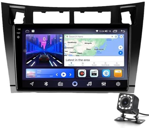 Stereo Automobilistico Android Per Yaris 2007-2011 Con Carplay Wireless Da 9 Pollici Di Auto Con Auto Screen Con Navigazione Gps Bluetooth Fm Rds Hifi Wifi Eq Android Backup Camera M(Size:8G+128G 2K)
