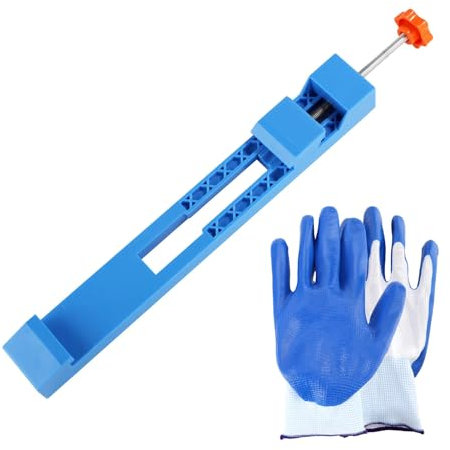 Lyreh Guía Ajustable Máquina Corte, Guía de Fresado Plástico Sierra Circular con Guantes Abrazadera Posicionamiento Azul para Fresado Sierra Circular Eléctrica Ideal para Tareas de Corte