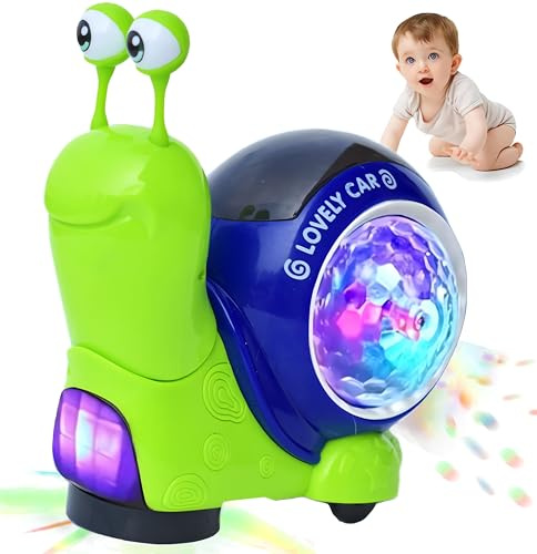 Baby Crawling Snail Toy,Tummy Time Interactive Walking Toy for Toddlers