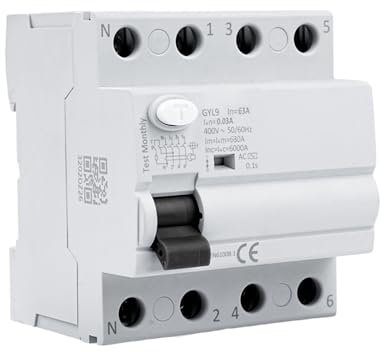 Magnetotermico differenziale 63A 30ma 4 poli tipo A Salvavita RCCB AC 380V Interruttore differenziale 63A magnetotermico GYL9-4P-63A Interruzione istantanea della corrente per sicurezza.