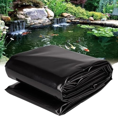 Robuste, vorgefertigte Teichfolie in Schwarz | wasserdichte Polyethylenfolie für Fischteich | wasserdichte Plane für Wassergarten (2 x 2 m)