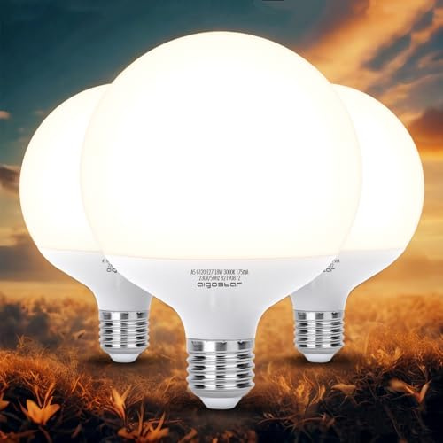 Aigostar LED Lampe E27 G120 18W=117W， Birne Warmweiß 3000K 1840Lm， Energieeinsparung， Nicht dimmbar， 3 Pack