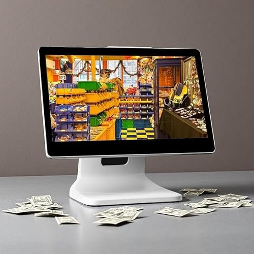 WEIMILOR Point of Sale mit Kasse, Touchscreen-Kasse, VGA-USB-Display-Monitore für PC-POS für Einzelhandel und Gastronomie
