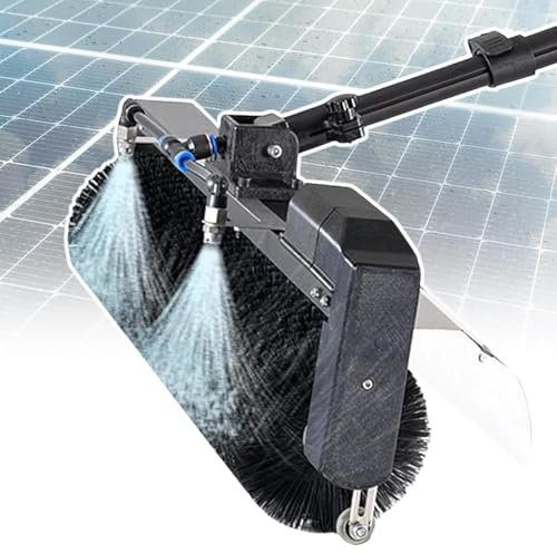 WEIZIIA Outil De Nettoyage De Panneaux Photovoltaïques, Brosse Télescopique Toiture Perche De Nettoyage, Brosse à Rouleau De Nettoyage électrique pour Panneaux Solaires, Toits Et Vérandas,3.5m/11.4ft