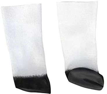 Vaguelly Latex Horse Hooves Gloves for Adults White Latex Animal Costume Accessory Stretchy Comfortable Fit for Halloween Carnival Cosplay Party Props Unique Hooves Design for