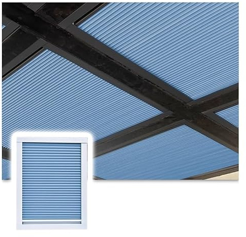XLIHAWY Verdunkelungsrollo Für Fenster, Falt- Schiebe- Dachfensterabdeckung, Schnurlose Sonnenschutzrollos Für Dachschrägen Raumfenster(100x90cm)