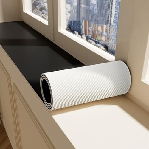 Aeovot Fensterbank Innen Einfarbige wasserdichte Fensterbank-Matte aus 3,5mm Schaumstoff, Dekorative Fensterbankschutz Katzen Hundekratzer Staubdichte Fensterbank Abdeckung(Schwarz,150x15cm/59x5.9in)