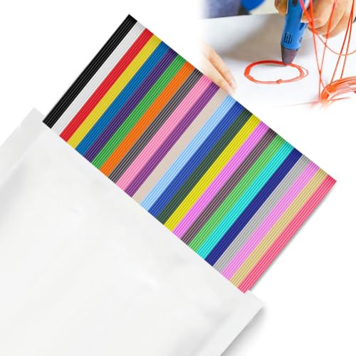 250 Stück 25 Farben 3D Stift Filament für 3 Doodlers Start Pen 1.75mm, PCL Niedrige Drucktemperatur 3D Druck Stifte Nachfüllungen, für 3Doodler Start+ Pen