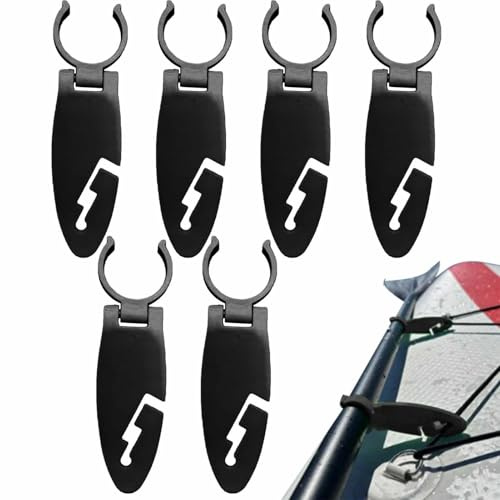Pekoluta Sujetadores De Aletas para Tablas De Pádel, 6 Piezas Abrazaderas para Aletas De Tabla De Paddle, Sujeciones Expansibles, Clips De Fijación Fáciles De Instalar