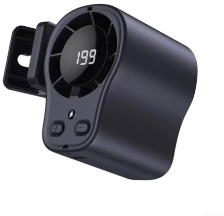 Ventilatore per auto ricaricabile USB con clip, ventola portatile a 199 velocità, rotazione a 360°, display LCD, motore brushless per campeggio, viaggi, escursionismo, ventilatore di raffreddamento